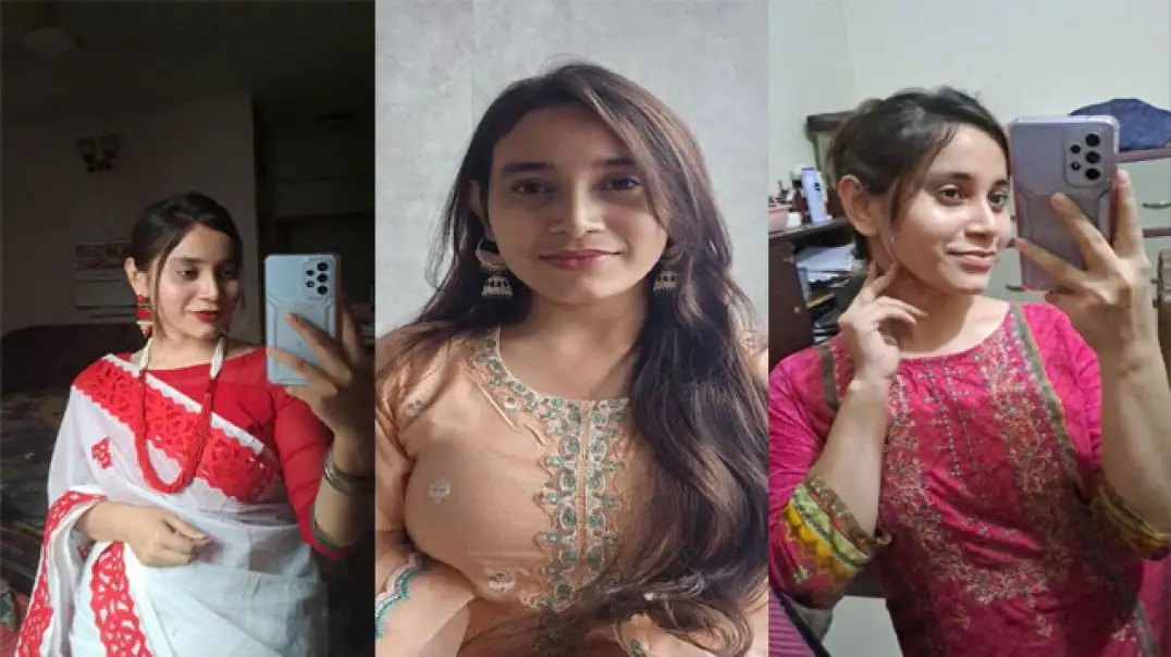 Bengali girlfriend secretly strips and teases for hot private romance