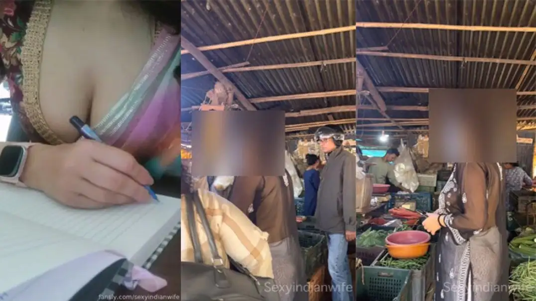 Indian Wife’s Hot Dare in Crowded Market Secret Cleavage Flash