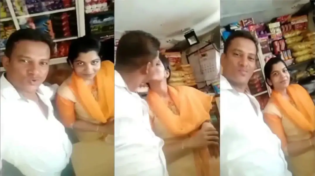 Hot bhabhi secret affair with shopkeeper caught smooching passionately