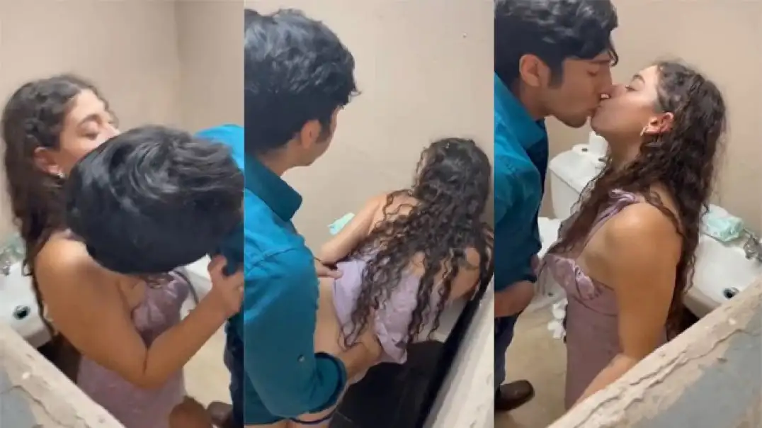 Desi Boy’s Secret Hot Romance with Foreign Girl in Public Bathroom